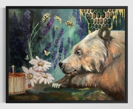 Akryl maleri just a dream af Line Aallmann malet i 2025