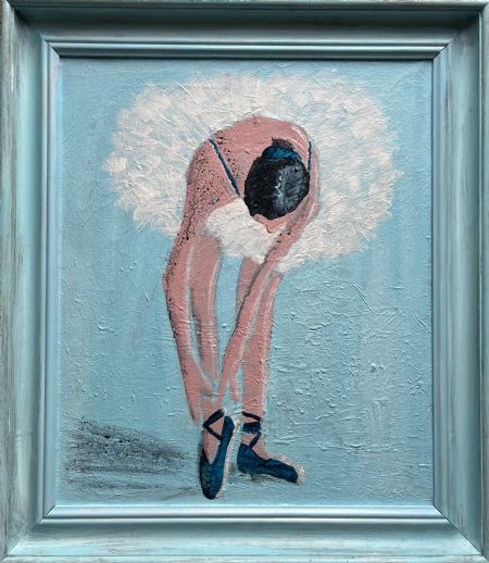 Akryl maleri Ballerina af Helle Olesen malet i 2025