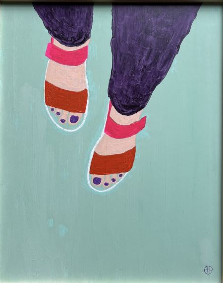 Akryl maleri Sommerfødder af Helle Olesen malet i 2025