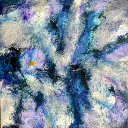 Akryl maleri Dancing with purple af Inge Thøgersen malet i 2025