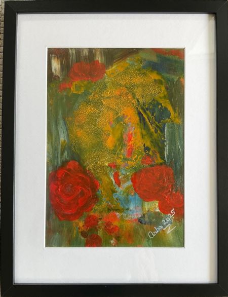 Akryl maleri “Drømmens have” af Anette Bangsgaard malet i 2025