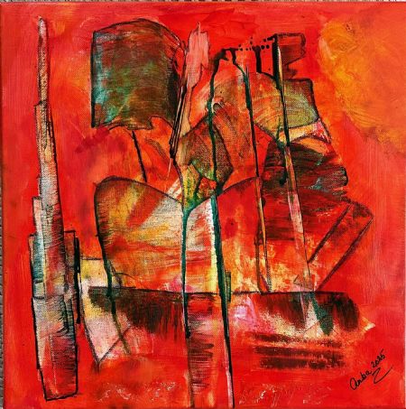 Akryl maleri Nr 298  er SOLGT af Anette Bangsgaard malet i 2025