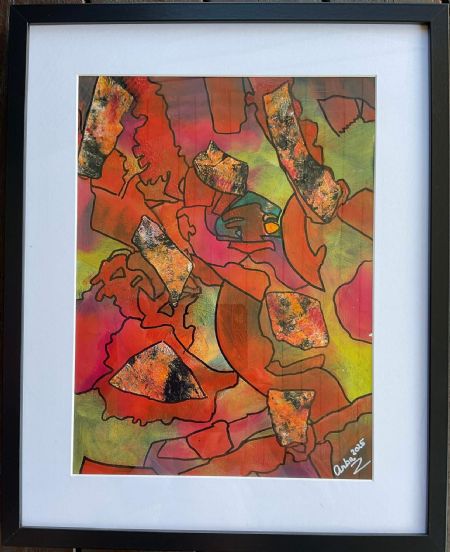 Akryl maleri Nr 292 af Anette Bangsgaard malet i 2025