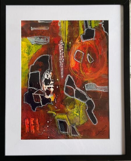 Akryl maleri Nr 285 af Anette Bangsgaard malet i 2024