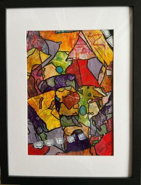 Akryl maleri Nr 282 af Anette Bangsgaard malet i 2023