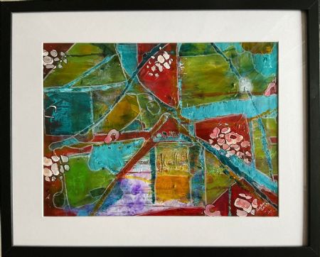 Akryl maleri Nr 281 af Anette Bangsgaard malet i 2023