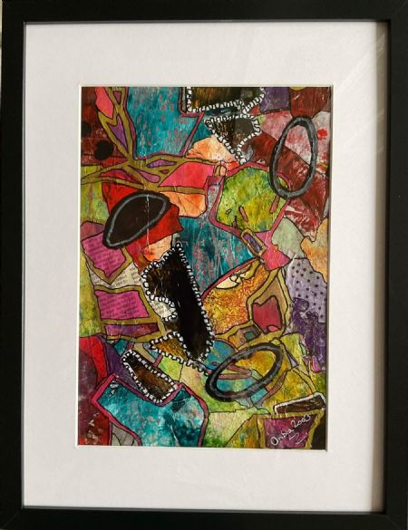 Blandede medier maleri Nr 280 af Anette Bangsgaard malet i 2023