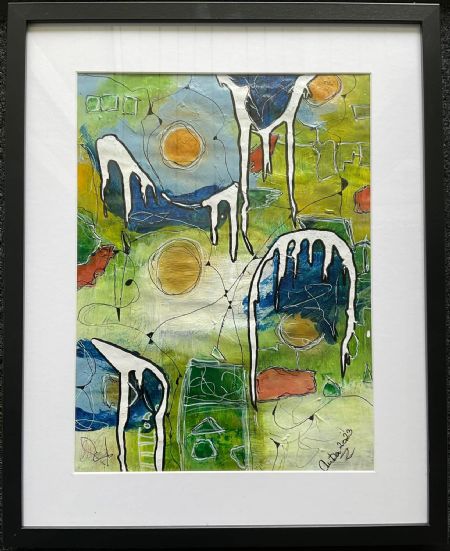 Akryl maleri Nr 269 af Anette Bangsgaard malet i 2023