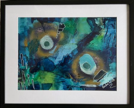 Akryl maleri Nr 265 af Anette Bangsgaard malet i 2023