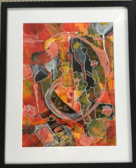 Akryl maleri Nr 250 af Anette Bangsgaard malet i 2022