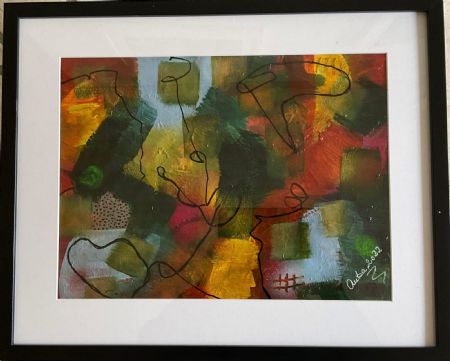 Akryl maleri Nr 261 af Anette Bangsgaard malet i 2022