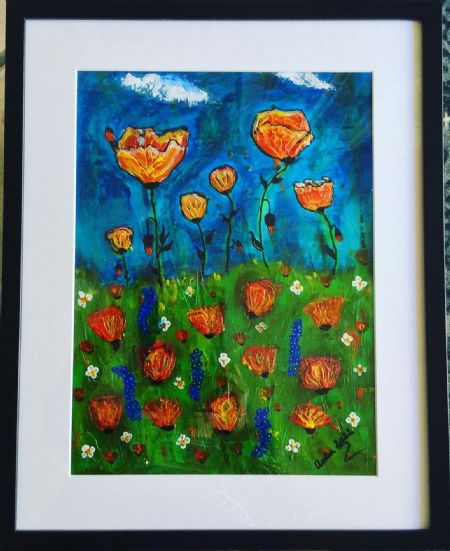 Akryl maleri Nr 255 af Anette Bangsgaard malet i 2022