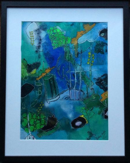 Akryl maleri Nr 240 af Anette Bangsgaard malet i 2022