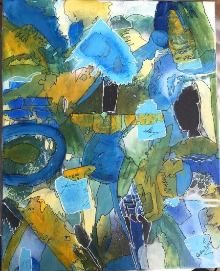 Akryl maleri Nr 238 af Anette Bangsgaard malet i 2022