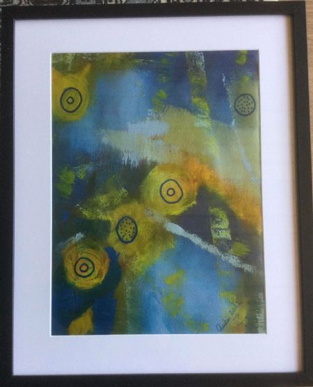 Akryl maleri Nr 231 af Anette Bangsgaard malet i 2022