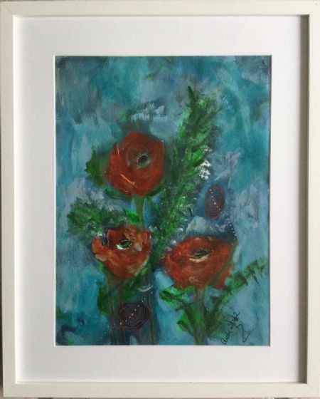 Akryl maleri Nr 229 af Anette Bangsgaard malet i 2022