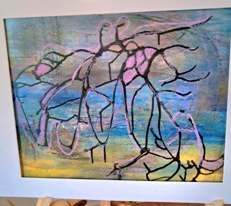 Akryl maleri Intet navn af Lis Vulpius malet i 