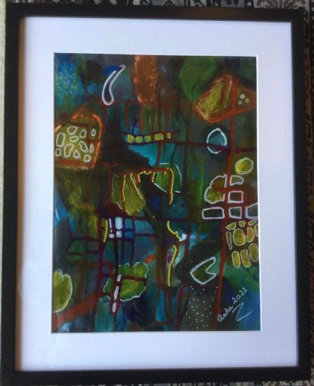 Akryl maleri Nr 226 af Anette Bangsgaard malet i 2022