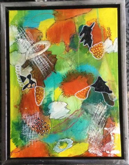 Akryl maleri Nr 215 af Anette Bangsgaard malet i 2021