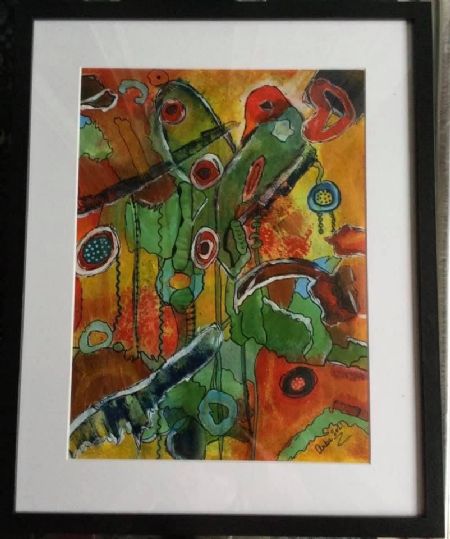 Akryl maleri Nr 212 af Anette Bangsgaard malet i 2021