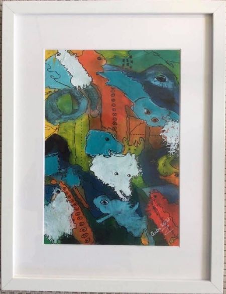 Akryl maleri Nr 207 af Anette Bangsgaard malet i 2021