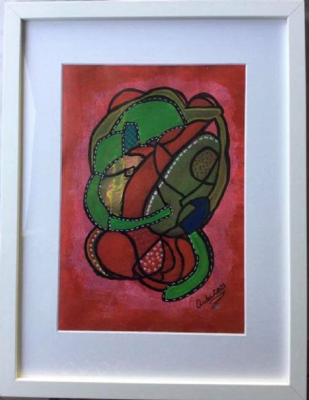 Akryl maleri Nr. 204 af Anette Bangsgaard malet i 2021