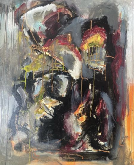 Akryl maleri IN SPACE. af Henrik Diget Thomsen malet i 2025