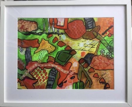 Akryl maleri Nr 174 af Anette Bangsgaard malet i 2021