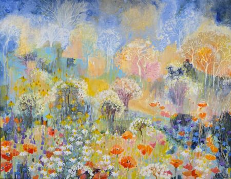 Akryl maleri Sommerglimt af Alicja Pedersen malet i 2024