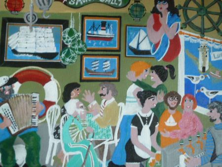  maleri Krogæster af Hannelore Rossenell malet i 2025