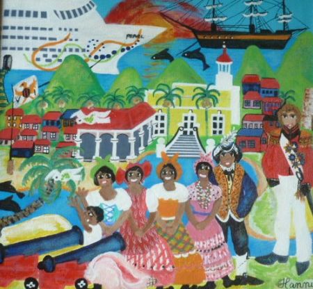 Akryl maleri Nye besætter af Hannelore Rossenell malet i 2025