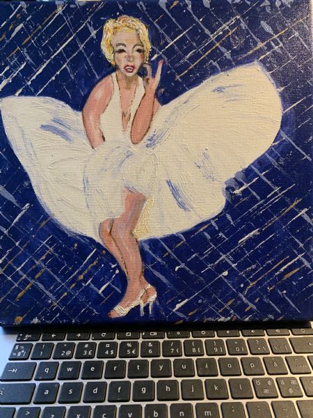 Akryl maleri Marilyn Monroe. af kirstenbente pedersen malet i 2025