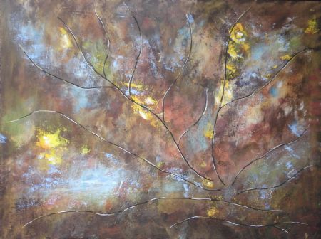 Akryl maleri Efterårets symfoni af Bendette Hydeskov malet i 2010