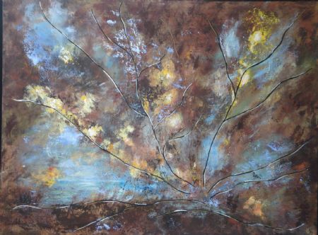 Akryl maleri Efterårets symfoni 2 af Bendette Hydeskov malet i 2010
