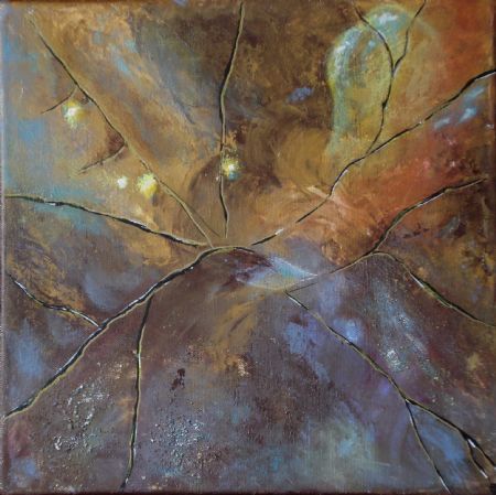 Akryl maleri Efterårets symfoni 3 af Bendette Hydeskov malet i 2006