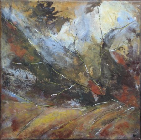 Akryl maleri Efterårets symfoni 4 af Bendette Hydeskov malet i 2007