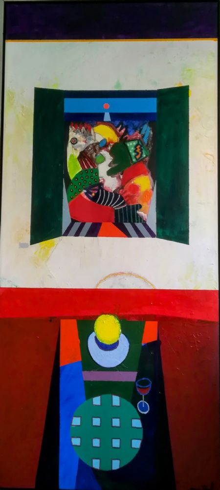 Akryl maleri Nr. 0934 UDSIGT af Søren Kent malet i 2025