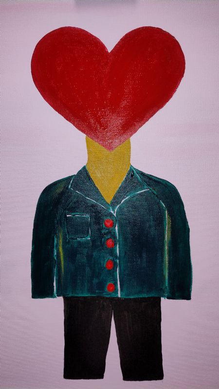 Akryl maleri Mr. Flirt af Halla Muzayen malet i 2025