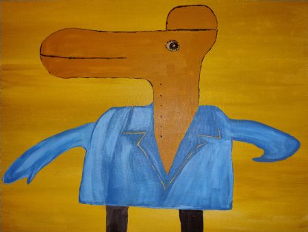 Akryl maleri Mr.Smart af Halla Muzayen malet i 2025