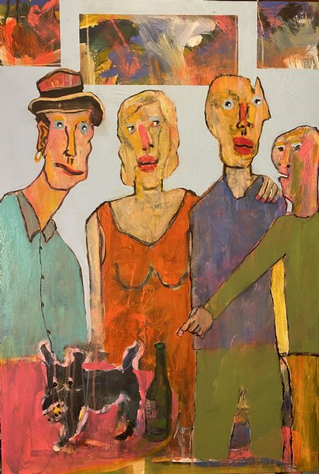 Akryl maleri A salty dog. af Henrik Diget Thomsen malet i 2025