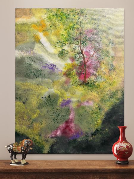 Akryl maleri Love? / Kærlighed? af Anette Thorup Hansen (ATH) malet i 2025