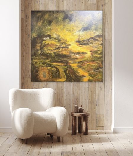 Akryl maleri A tribute to Fall af Anette Thorup Hansen (ATH) malet i 2025