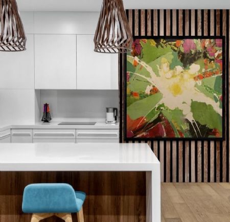 Akryl maleri Spejlæg. af Henrik Diget Thomsen malet i 2024