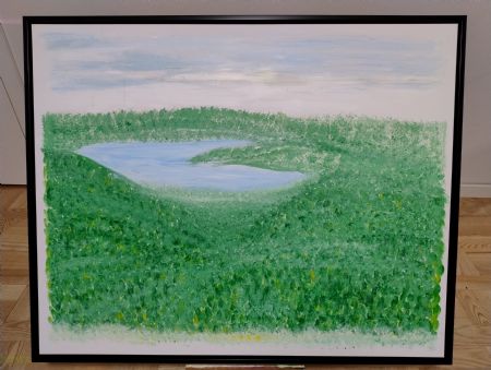 Akryl maleri Ro ved søen af Halla Muzayen malet i 2025