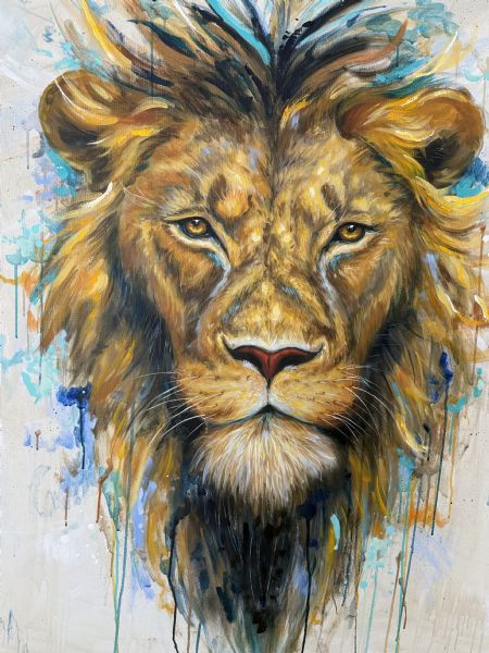 Blandede medier maleri Crown of Flames af Tilde Winther malet i 2025