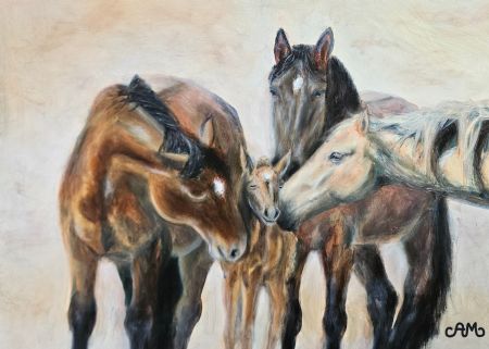 Olie maleri Omsluttet af Anna Maria Olsen malet i 2025