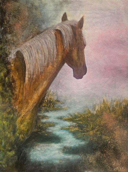 Olie maleri Overgang af Anna Maria Olsen malet i 2025