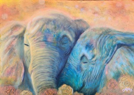 Olie maleri Den Evige Forbindelse af Anna Maria Olsen malet i 2025