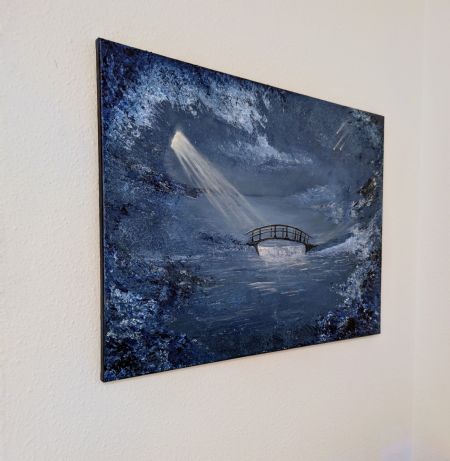 Akryl maleri Bridge of Light af Emma Fuglsang malet i 2025