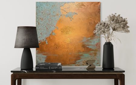 Akryl maleri Copper serenity af Lea Berg malet i 2025